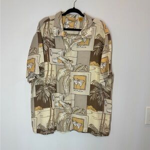 The Havanera Co Linen Shirt Palms Martinis